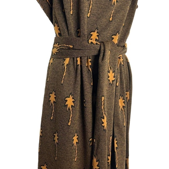 Hutch X Modcloth Dress Palm Tree Faux Wrap Black Ochre New 3X - Picture 4 of 12